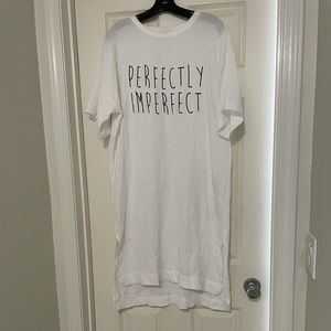 White oversized semi sheer dress